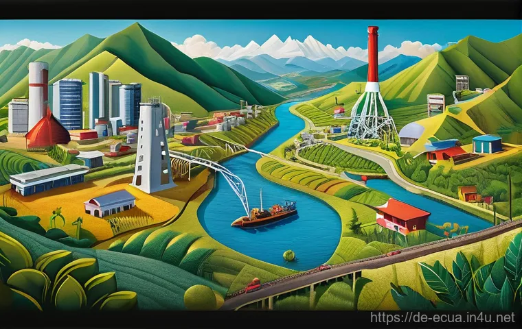 라파엘 코레아 정부의 개혁 정책 - **Prompt:** "A vibrant illustration depicting the concept of economic sovereignty in Ecuador. The im...
