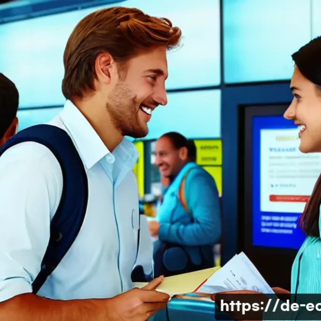 에콰도르 비자 및 입국 절차 - A busy airport immigration scene in Ecuador showing a German tourist couple at the passport control ...